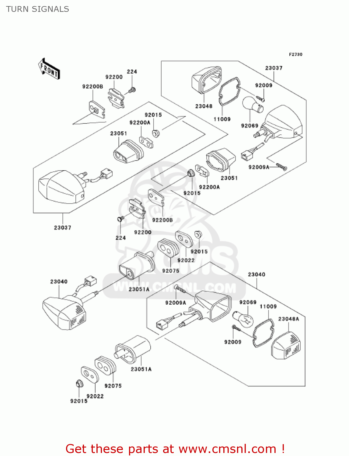 TURN SIGNALS ZX1200B3 ZX12R 2004 USA CALIFORNIA CANADA