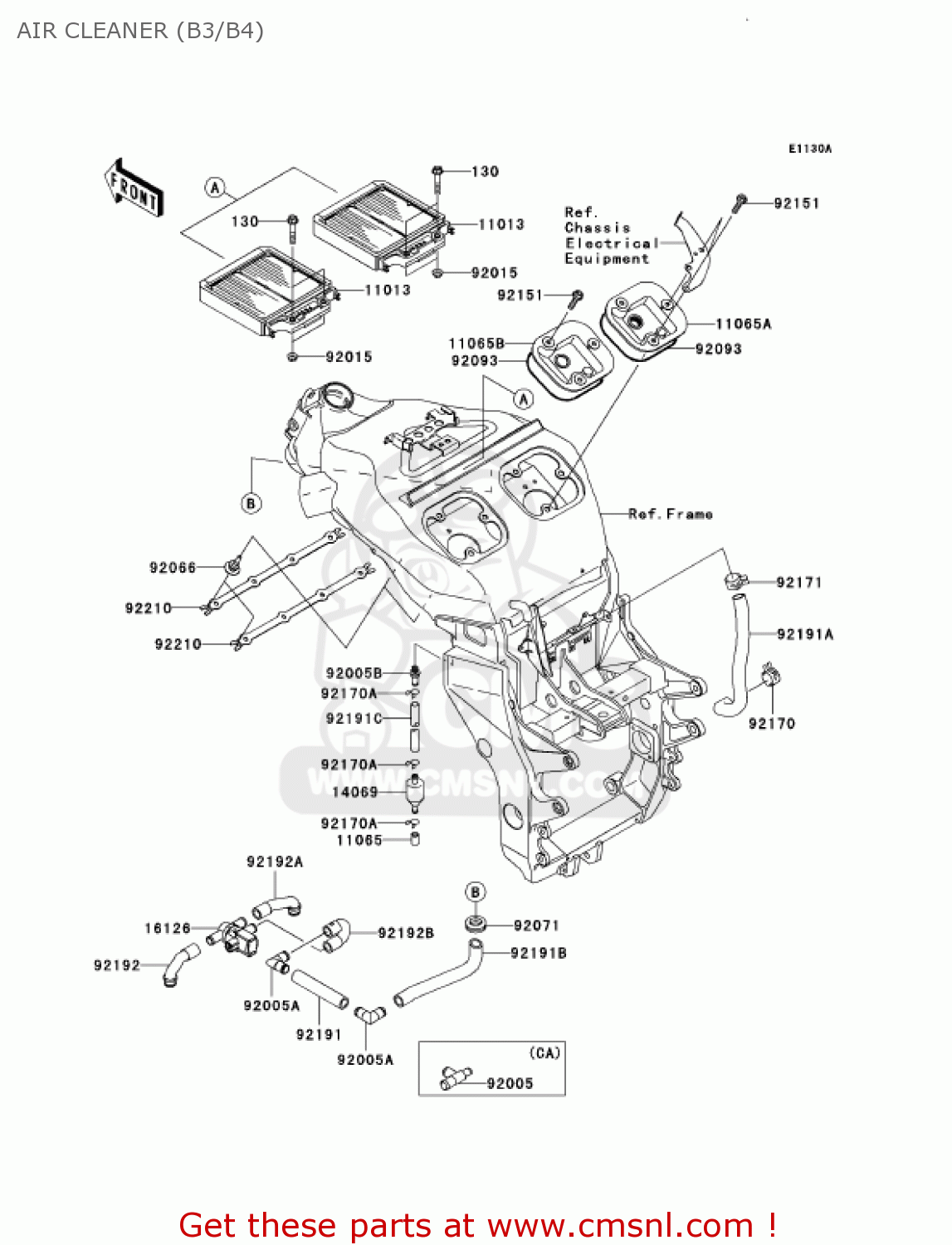 AIR CLEANER (B3/B4) ZX1200B3 ZX12R 2004 USA CALIFORNIA CANADA