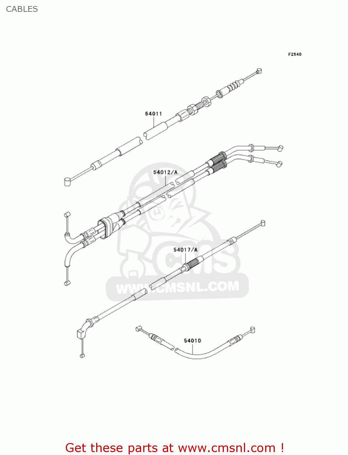 CABLES ZX1200B3 ZX12R 2004 USA CALIFORNIA CANADA