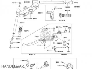 HANDLEBAR - ZX1200B3 ZX12R 2004 USA CALIFORNIA CANADA