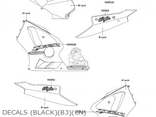 DECALS (BLACK)(B3)(CN) - ZX1200B3 ZX12R 2004 USA CALIFORNIA CANADA