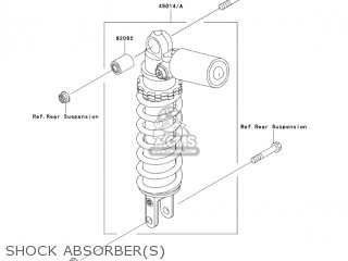 SHOCK ABSORBER(S) - ZX1200B3 ZX12R 2004 USA CALIFORNIA CANADA