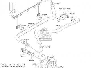 OIL COOLER - ZX1200B3 ZX12R 2004 USA CALIFORNIA CANADA