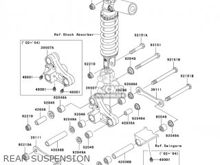 REAR SUSPENSION - ZX1200B3 ZX12R 2004 USA CALIFORNIA CANADA