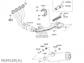 MUFFLER(S) - ZX1200B3 ZX12R 2004 USA CALIFORNIA CANADA