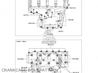 CRANKCASE BOLT PATTERN - ZX1200B3 ZX12R 2004 USA CALIFORNIA CANADA