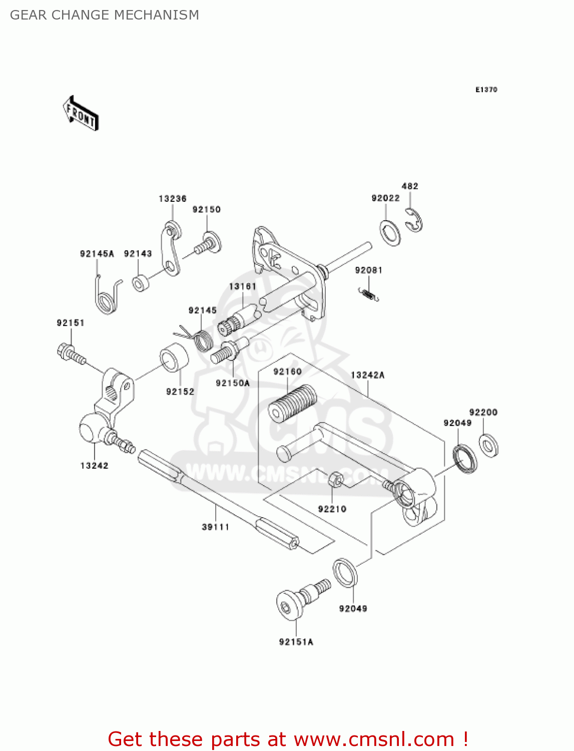 GEAR CHANGE MECHANISM ZX1200B4 ZX12R 2005 USA CALIFORNIA CANADA