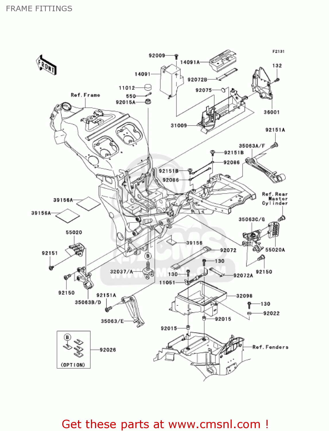 FRAME FITTINGS ZX1200B4 ZX12R 2005 USA CALIFORNIA CANADA