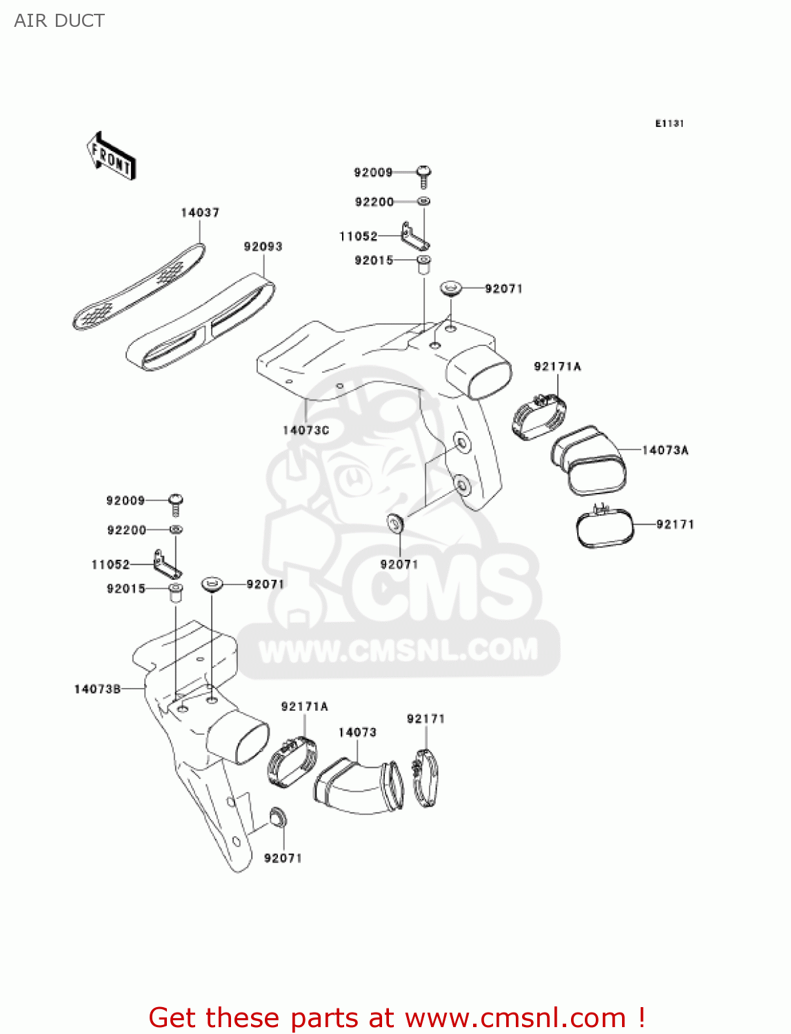 AIR DUCT ZX1200B4 ZX12R 2005 USA CALIFORNIA CANADA
