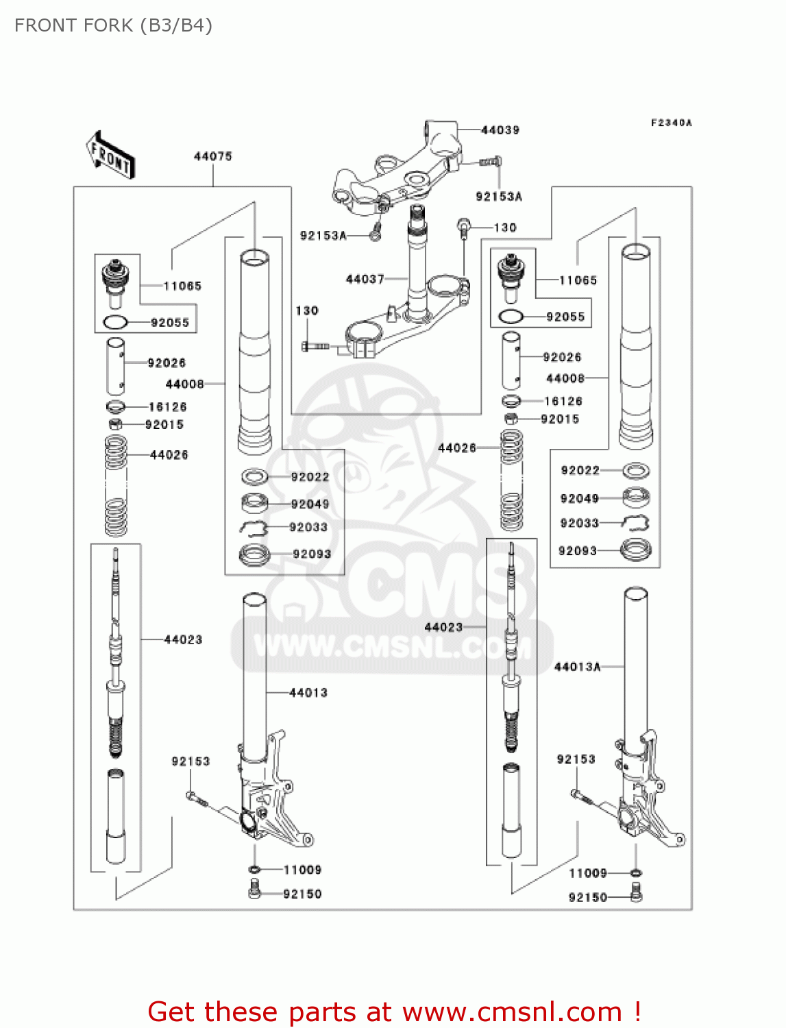 FRONT FORK (B3/B4) ZX1200B4 ZX12R 2005 USA CALIFORNIA CANADA