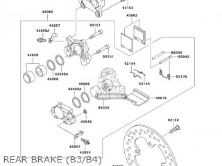 REAR BRAKE (B3/B4) - ZX1200B4 ZX12R 2005 USA CALIFORNIA CANADA
