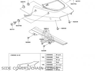 SIDE COVERS/CHAIN COVER - ZX1200B4 ZX12R 2005 USA CALIFORNIA CANADA