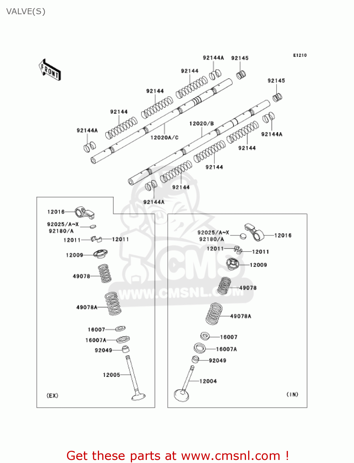 VALVE(S) ZX1200C1 ZZR1200 2002 USA CALIFORNIA CANADA