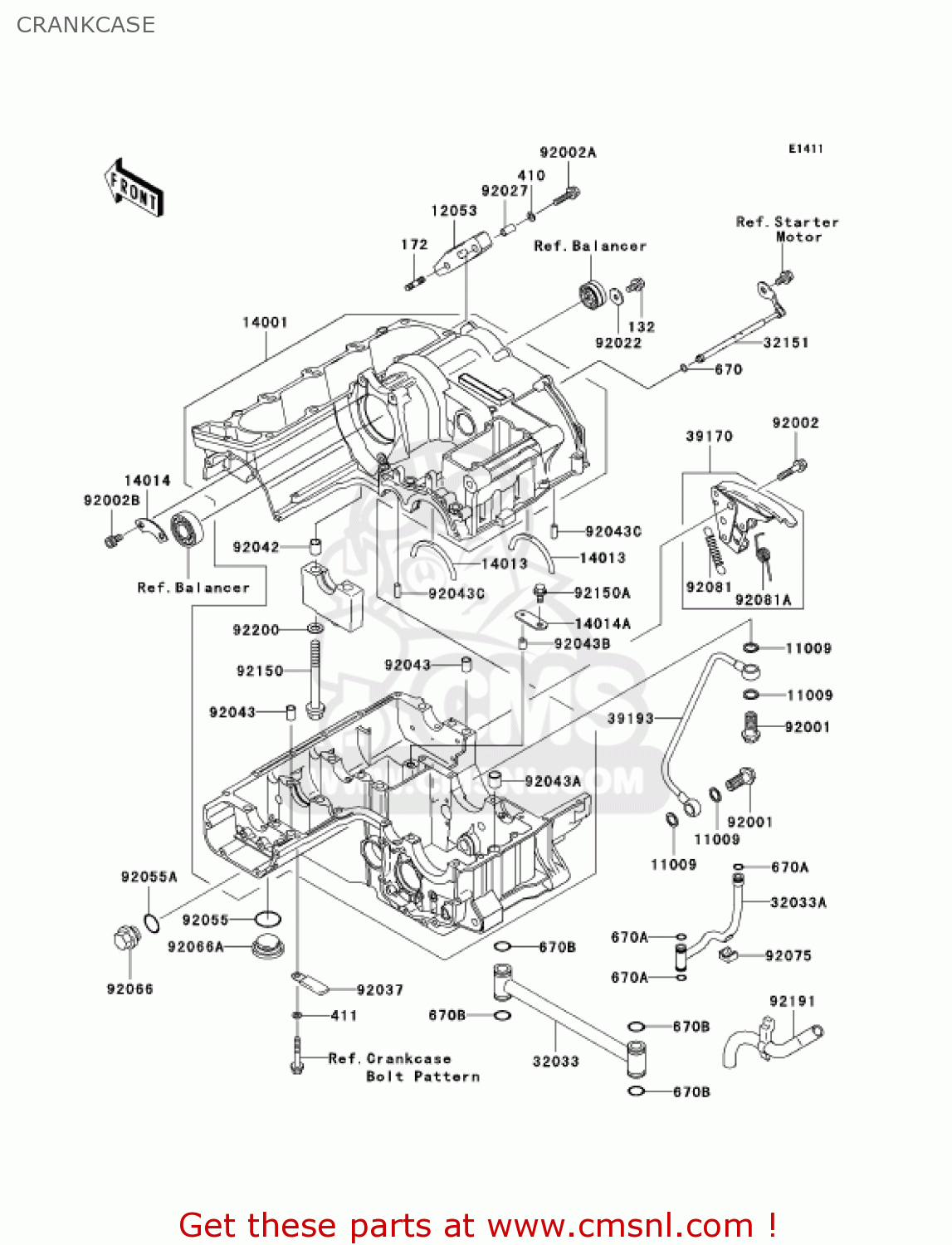 CRANKCASE ZX1200C1 ZZR1200 2002 USA CALIFORNIA CANADA