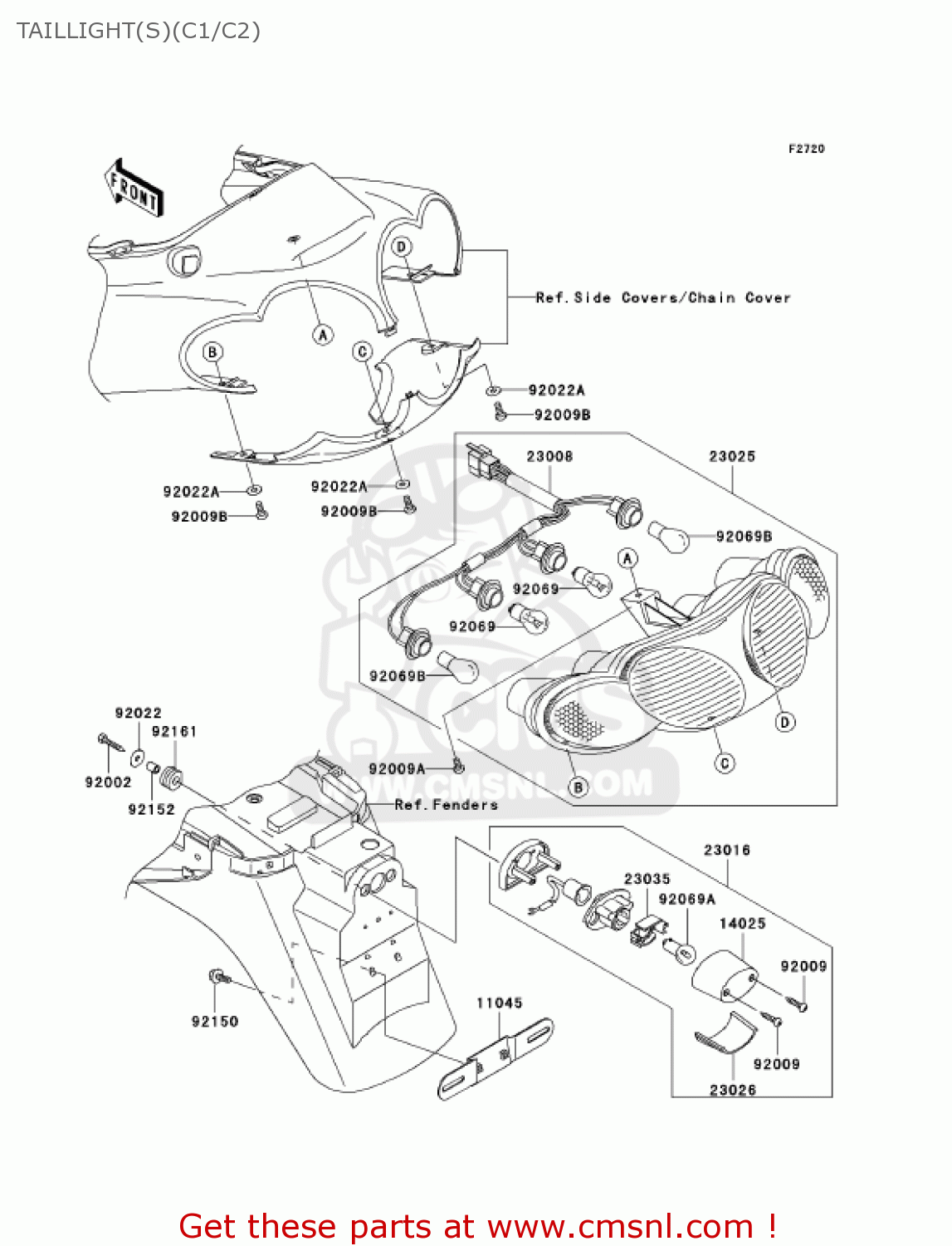 TAILLIGHT(S)(C1/C2) ZX1200C1 ZZR1200 2002 USA CALIFORNIA CANADA