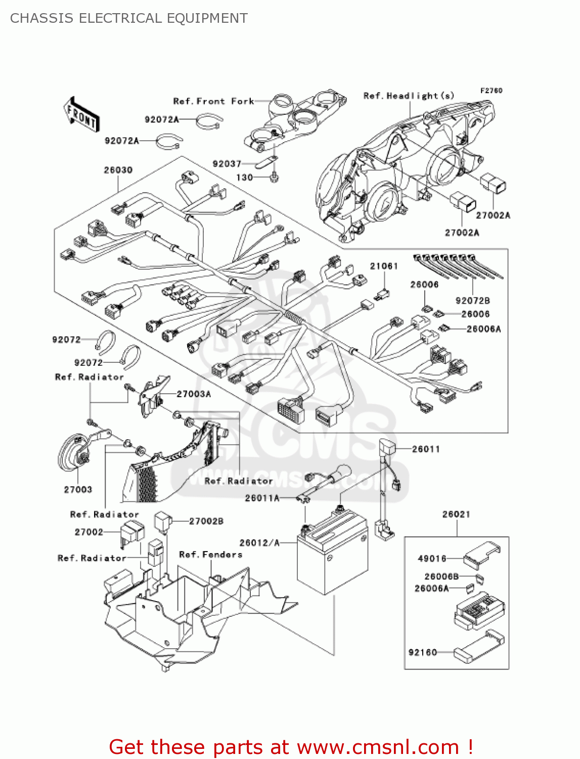 CHASSIS ELECTRICAL EQUIPMENT ZX1200C1 ZZR1200 2002 USA CALIFORNIA CANADA