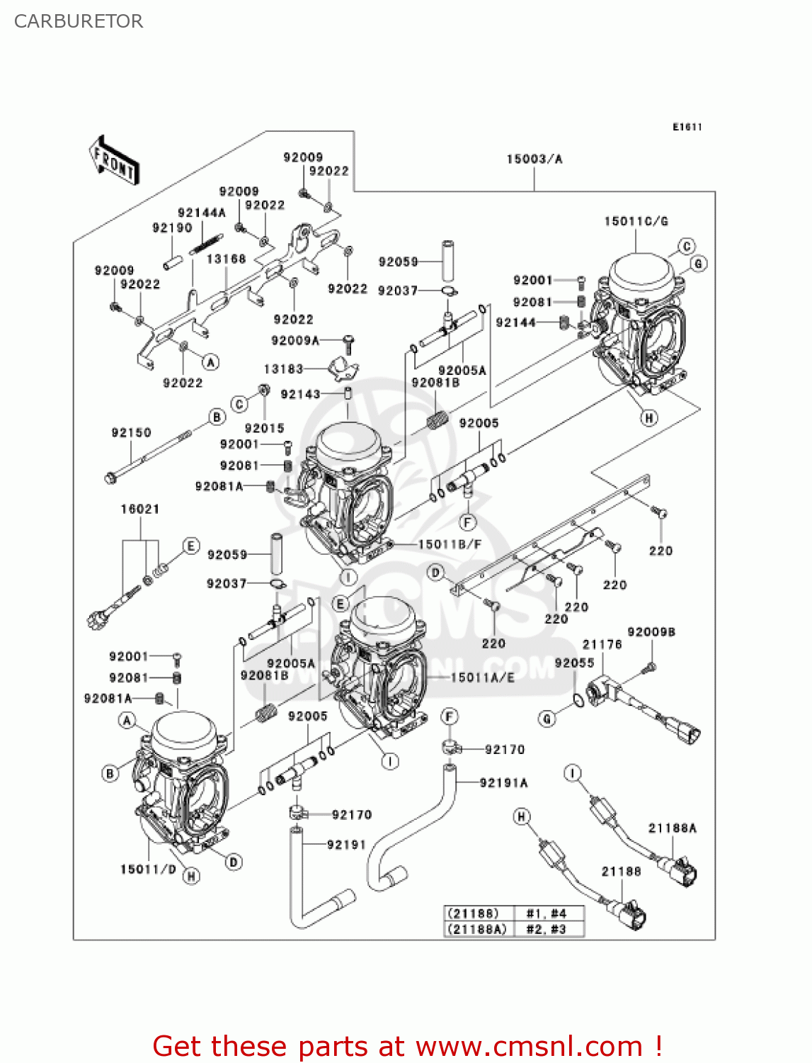 CARBURETOR ZX1200C1 ZZR1200 2002 USA CALIFORNIA CANADA