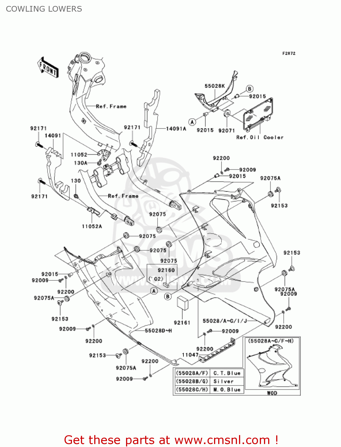COWLING LOWERS ZX1200C1 ZZR1200 2002 USA CALIFORNIA CANADA