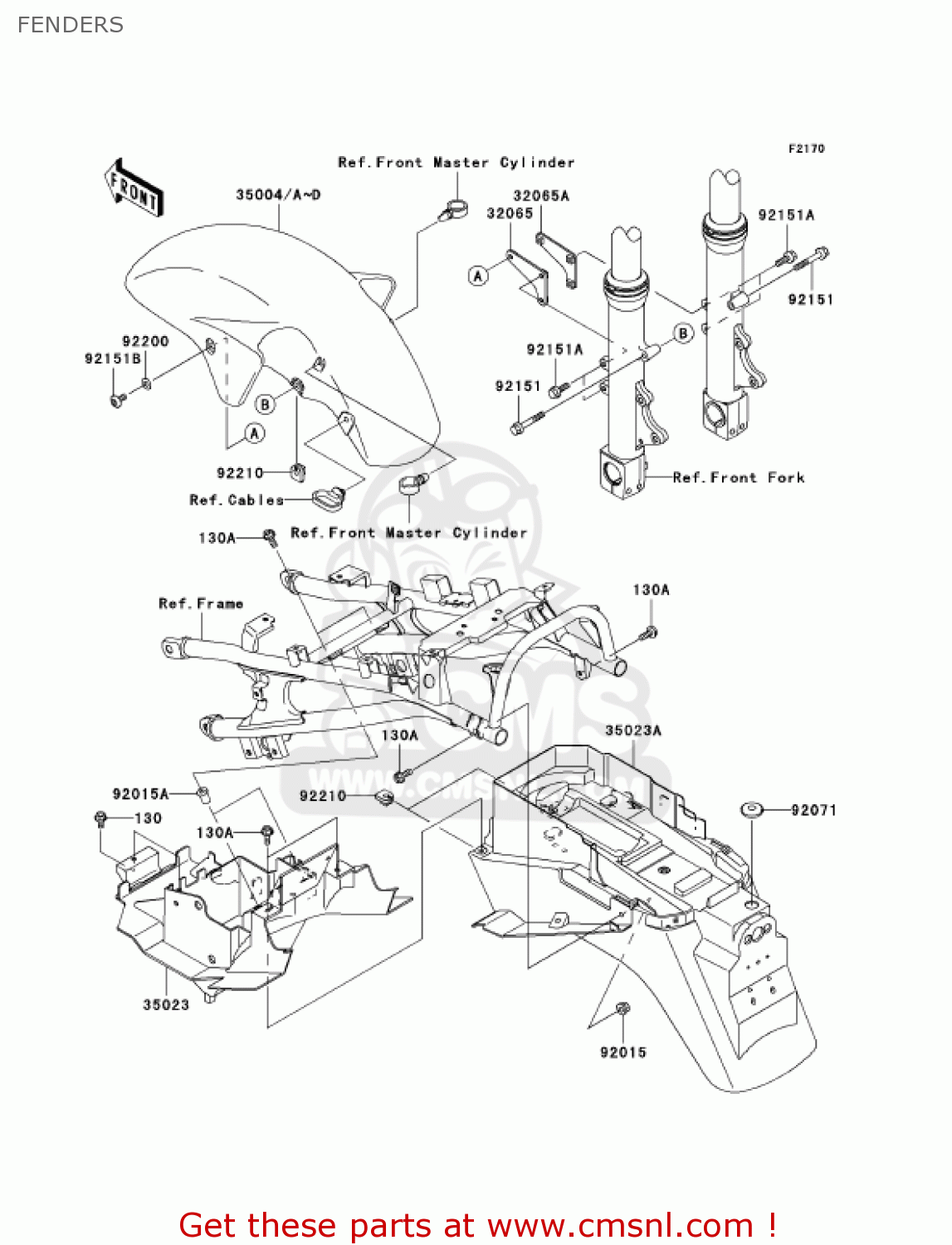 FENDERS ZX1200C1 ZZR1200 2002 USA CALIFORNIA CANADA
