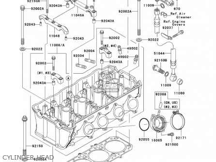 CYLINDER HEAD - ZX1200C1 ZZR1200 2002 USA CALIFORNIA CANADA
