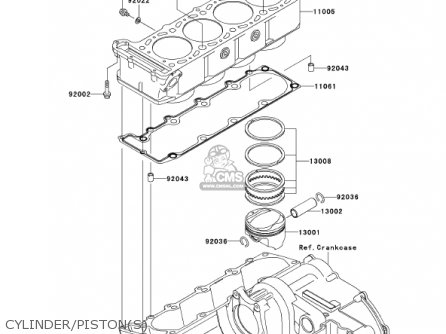 CYLINDER/PISTON(S) - ZX1200C1 ZZR1200 2002 USA CALIFORNIA CANADA