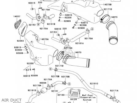 AIR DUCT - ZX1200C1 ZZR1200 2002 USA CALIFORNIA CANADA