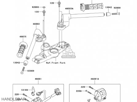 HANDLEBAR - ZX1200C1 ZZR1200 2002 USA CALIFORNIA CANADA