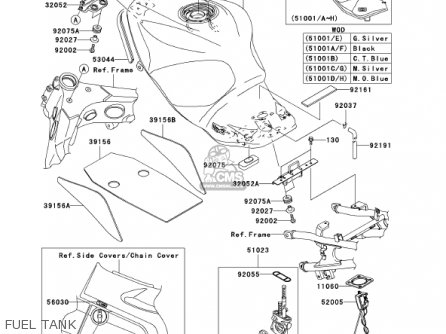FUEL TANK - ZX1200C1 ZZR1200 2002 USA CALIFORNIA CANADA
