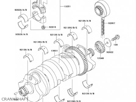 CRANKSHAFT - ZX1200C1 ZZR1200 2002 USA CALIFORNIA CANADA