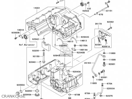 CRANKCASE - ZX1200C1 ZZR1200 2002 USA CALIFORNIA CANADA