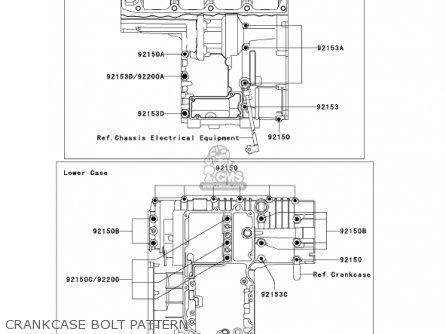 CRANKCASE BOLT PATTERN - ZX1200C1 ZZR1200 2002 USA CALIFORNIA CANADA
