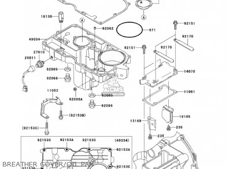 BREATHER COVER/OIL PAN - ZX1200C1 ZZR1200 2002 USA CALIFORNIA CANADA