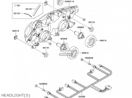 HEADLIGHT(S) - ZX1200C1 ZZR1200 2002 USA CALIFORNIA CANADA