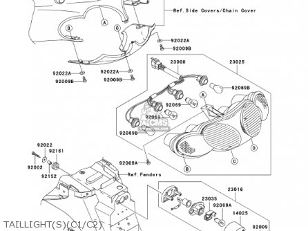 TAILLIGHT(S)(C1/C2) - ZX1200C1 ZZR1200 2002 USA CALIFORNIA CANADA