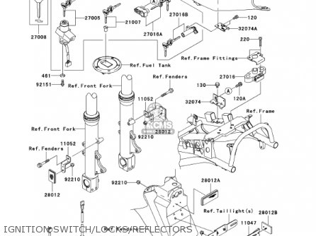 IGNITION SWITCH/LOCKS/REFLECTORS - ZX1200C1 ZZR1200 2002 USA CALIFORNIA CANADA