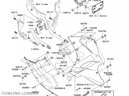 COWLING LOWERS - ZX1200C1 ZZR1200 2002 USA CALIFORNIA CANADA