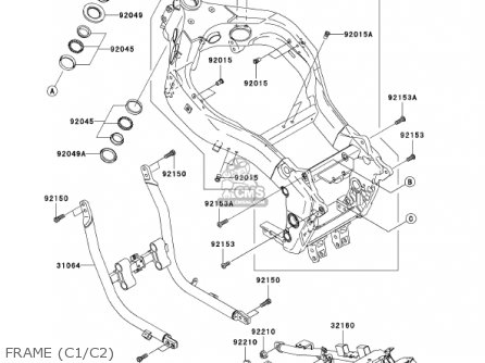 FRAME (C1/C2) - ZX1200C1 ZZR1200 2002 USA CALIFORNIA CANADA