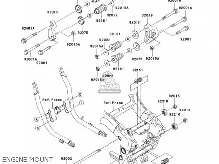 ENGINE MOUNT - ZX1200C1 ZZR1200 2002 USA CALIFORNIA CANADA