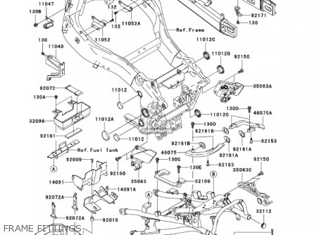 FRAME FITTINGS - ZX1200C1 ZZR1200 2002 USA CALIFORNIA CANADA