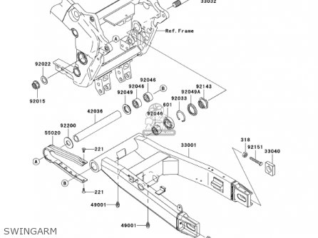 SWINGARM - ZX1200C1 ZZR1200 2002 USA CALIFORNIA CANADA