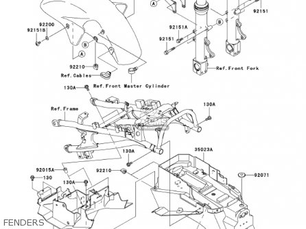FENDERS - ZX1200C1 ZZR1200 2002 USA CALIFORNIA CANADA