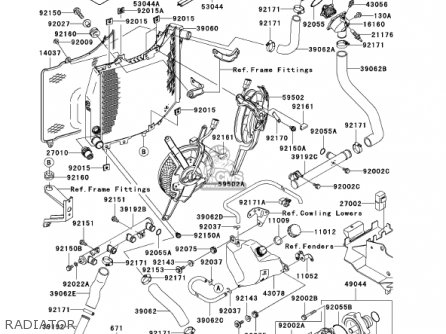 RADIATOR - ZX1200C1 ZZR1200 2002 USA CALIFORNIA CANADA