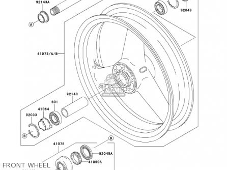 FRONT WHEEL - ZX1200C1 ZZR1200 2002 USA CALIFORNIA CANADA