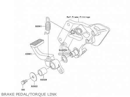 BRAKE PEDAL/TORQUE LINK - ZX1200C1 ZZR1200 2002 USA CALIFORNIA CANADA