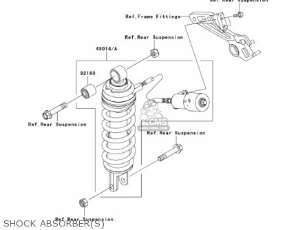SHOCK ABSORBER(S) - ZX1200C1 ZZR1200 2002 USA CALIFORNIA CANADA