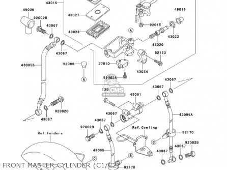 FRONT MASTER CYLINDER (C1/C2) - ZX1200C1 ZZR1200 2002 USA CALIFORNIA CANADA