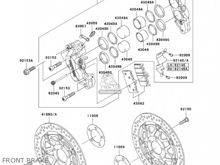 FRONT BRAKE - ZX1200C1 ZZR1200 2002 USA CALIFORNIA CANADA