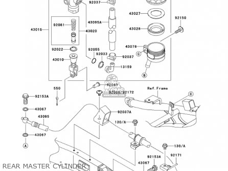 REAR MASTER CYLINDER - ZX1200C1 ZZR1200 2002 USA CALIFORNIA CANADA
