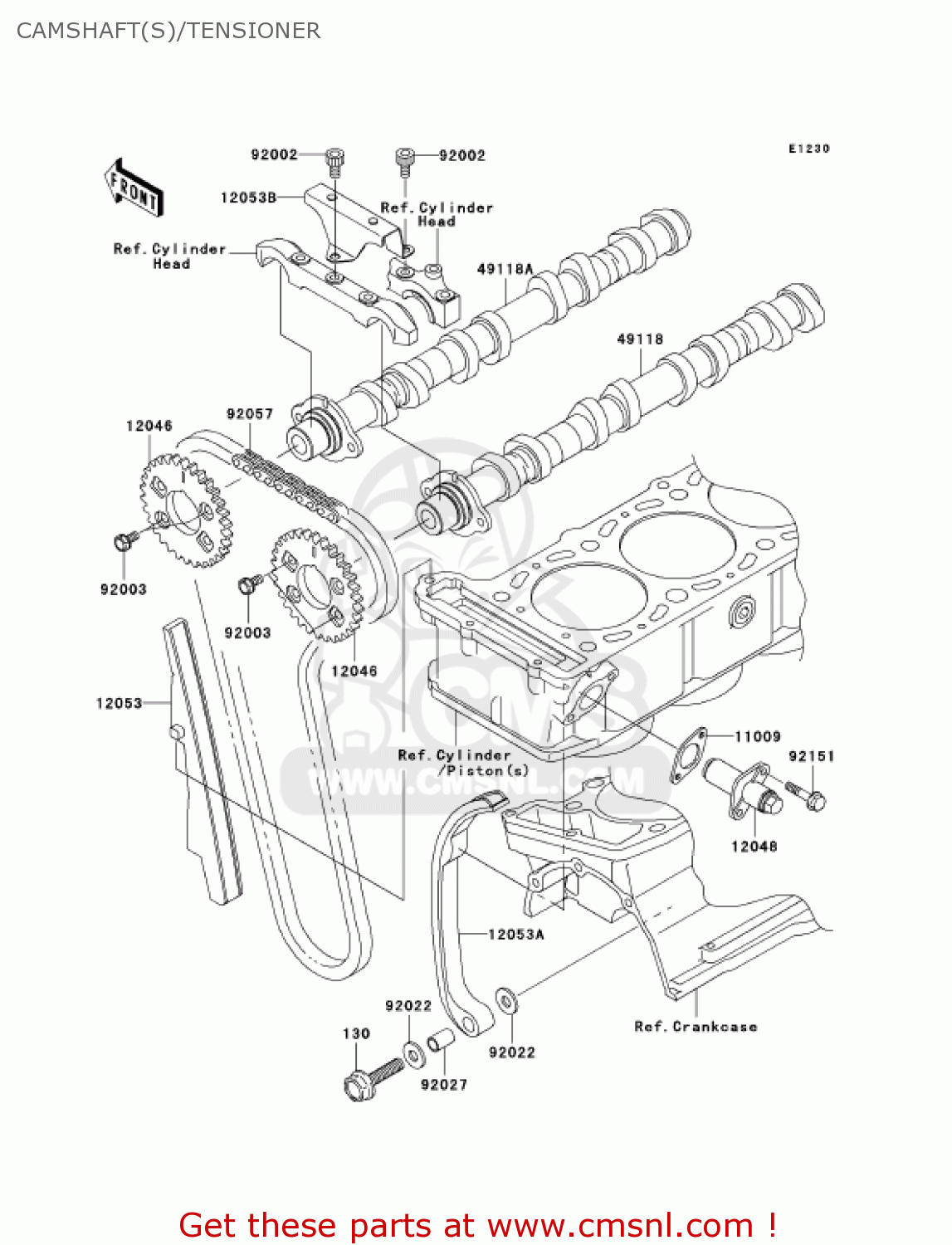 CAMSHAFT(S)/TENSIONER ZX1200C2 ZZR1200 2003 USA CALIFORNIA CANADA