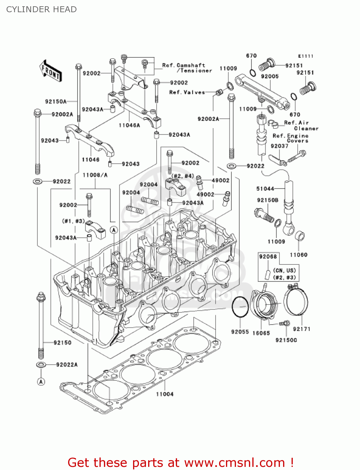 CYLINDER HEAD ZX1200C2 ZZR1200 2003 USA CALIFORNIA CANADA